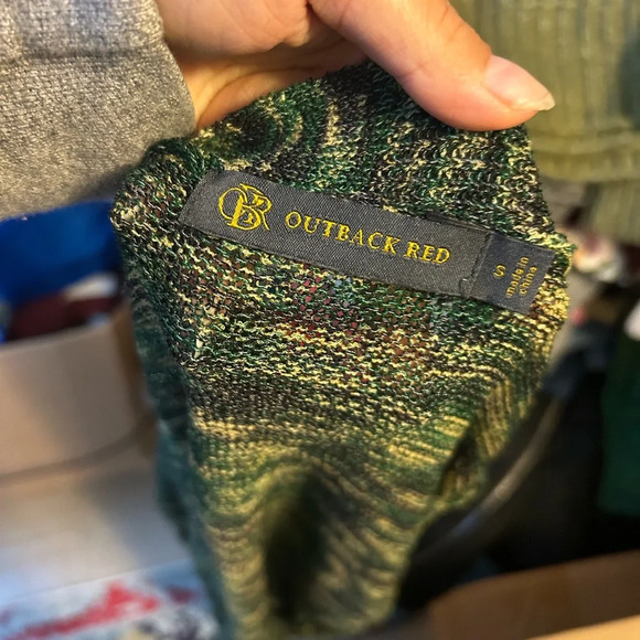 Outback Red Marled Green Belted Cardigan - Picture 3 of 4